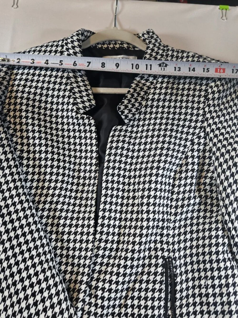 Kasper Women’s Size 8 Black White Houndstooth Blazer Jacket Lined Career